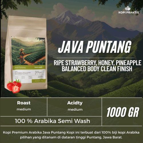 

ROASTED BEANS ARABIKA SEMI WASH JAVA PUNTANG 1000 GR | 1 KG | BIJI KOPI SANGRAI | Coffee - GILING HALUS