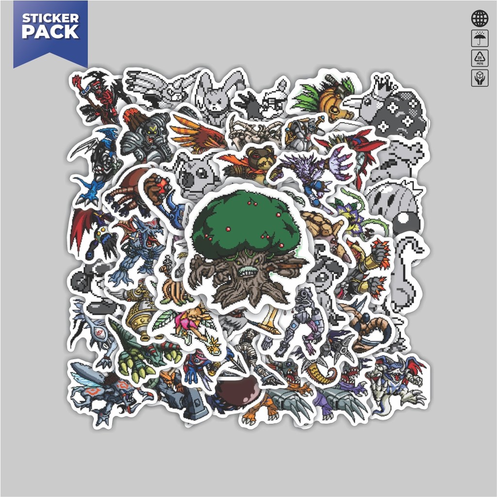 

[100PCS]Stiker Pack Stiker Pixel Digimon V72 Aesthetic Vinyl Anti Air Dekorasi Sticker Laptop Buku Journal Koper Helm Casing HP Gitar Helm Skateboard