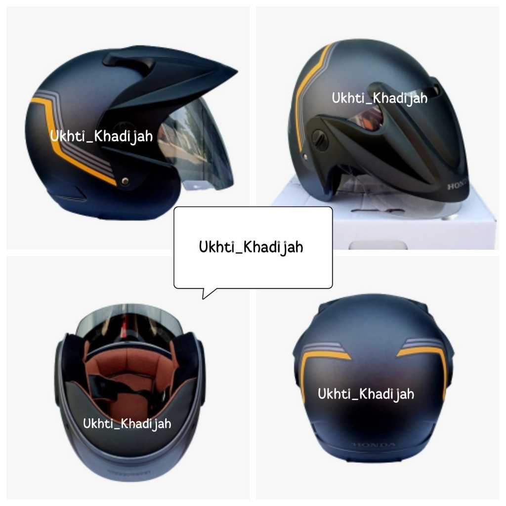 (BLV2) Helm Honda Half Face Blue V2 Original AHM 930g
