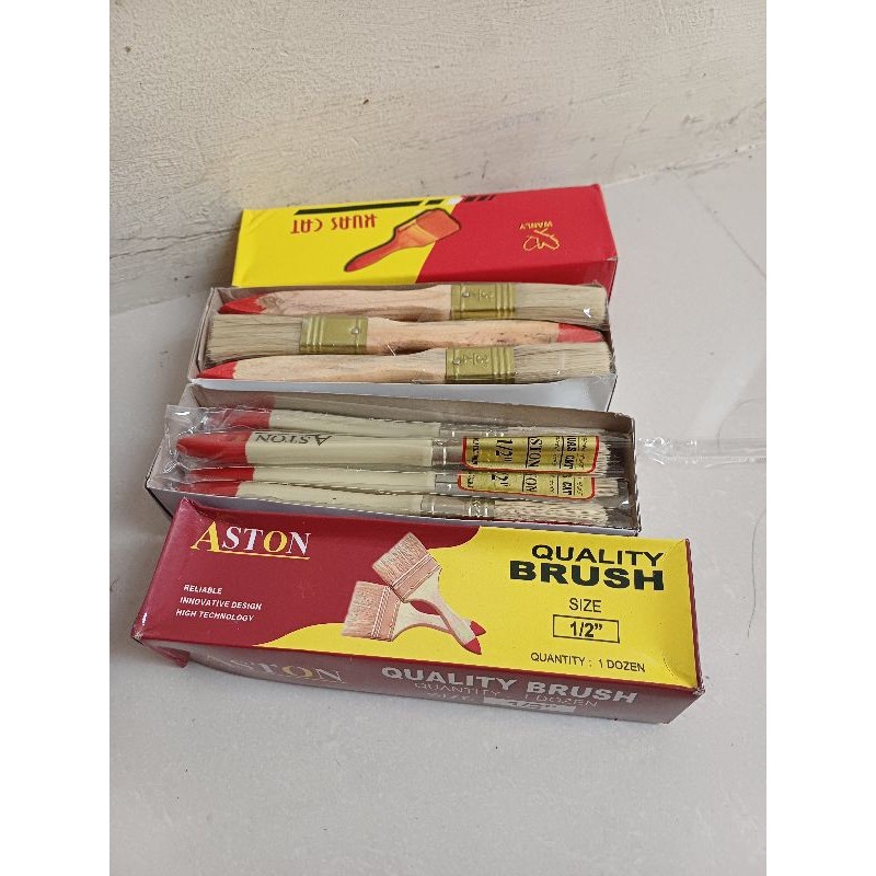 

1 lusin kuas cat 1/2 3/4 inchi 1box isi 12pcs