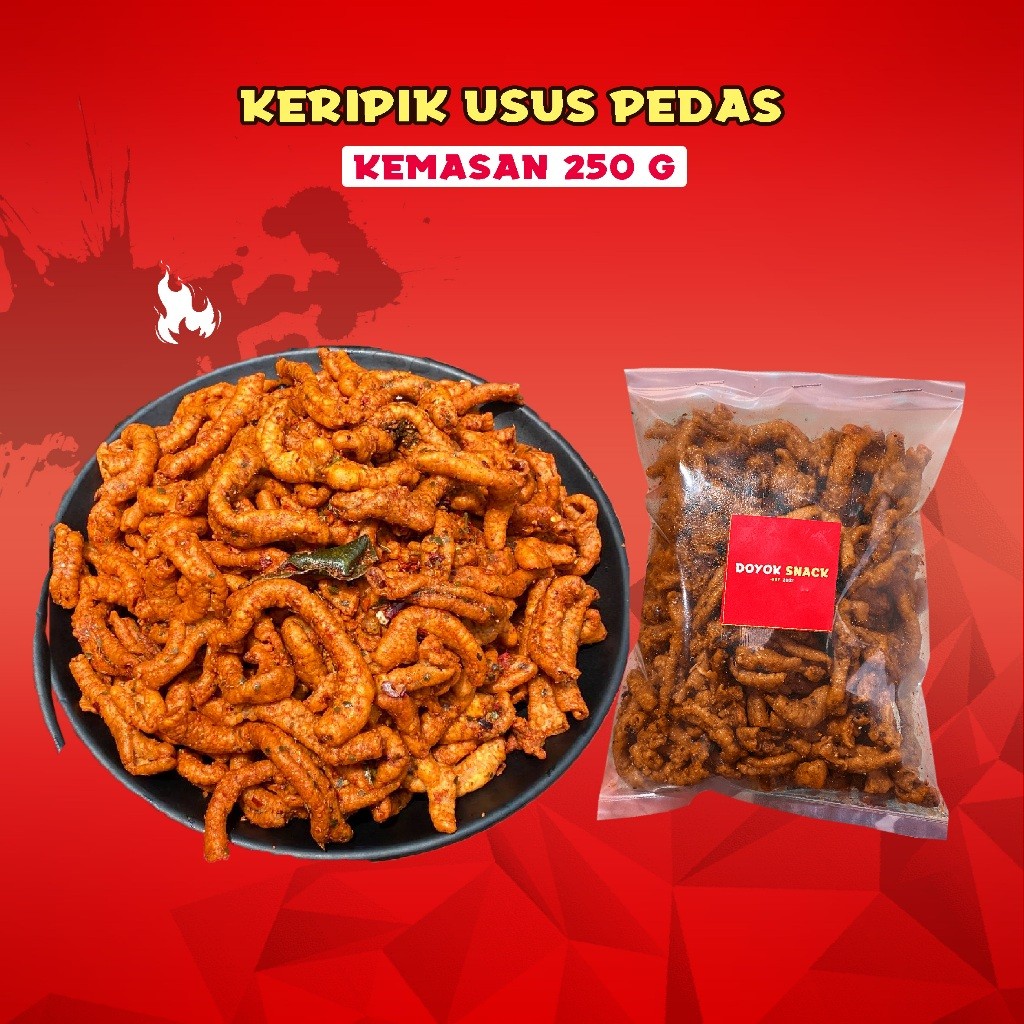 

TERBARU 250G Keripik Usus Ayam Pedas Extra Daun Jeruk Original Asin cap Doyok Snack Kripik Jaya Makmur 2