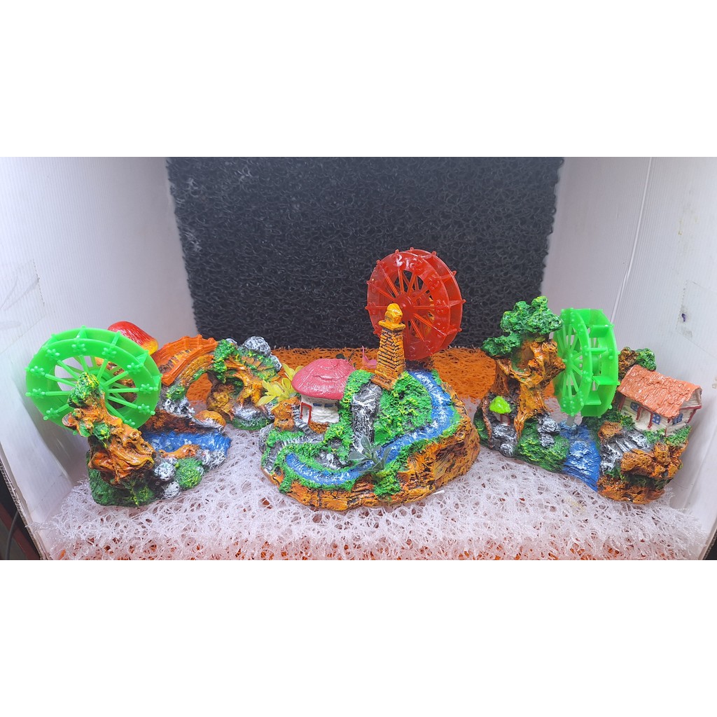 Hiasan Aquarium Aquaspace Model Kincir Besar Fiber Ukuran Sedang