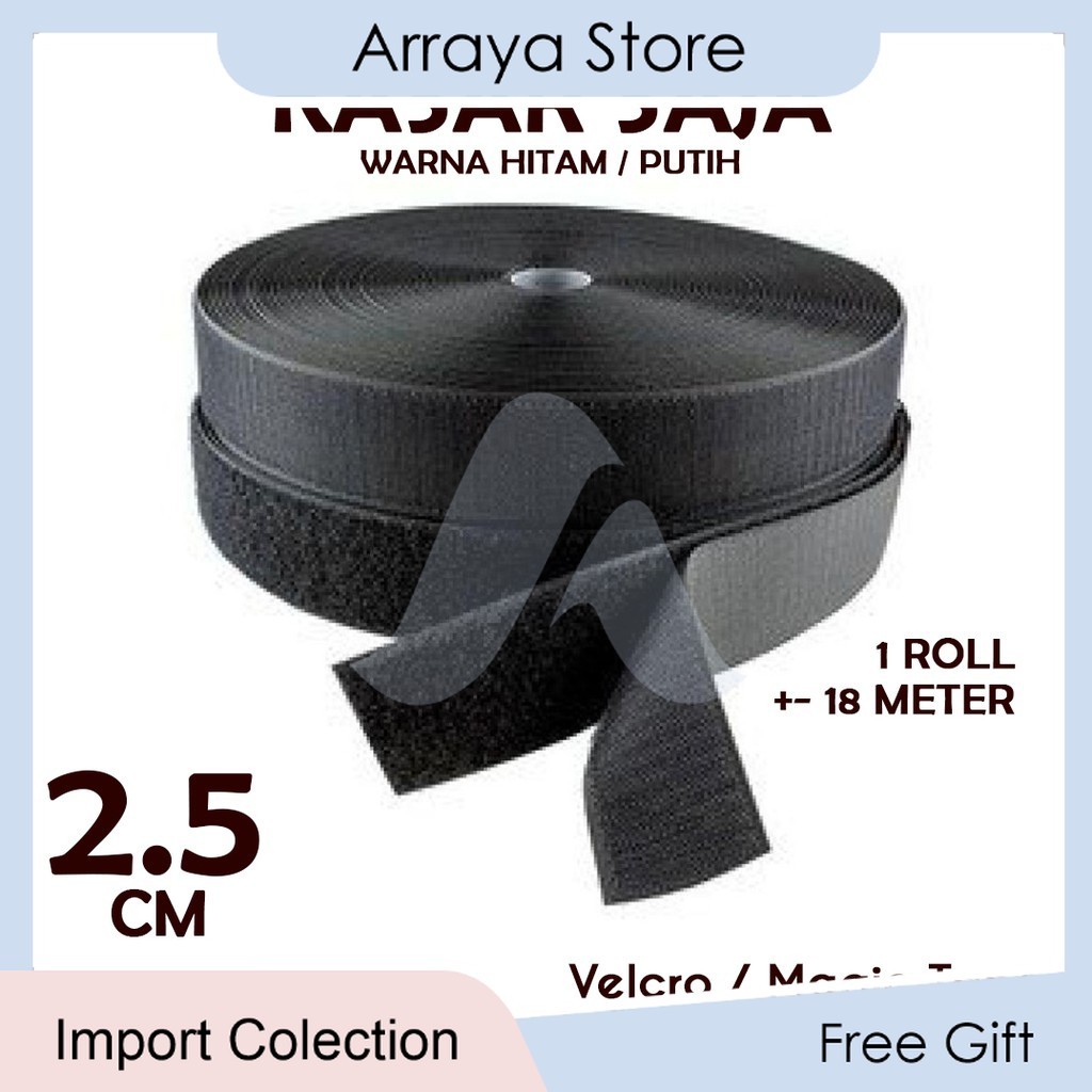 

VELCRO 2,5 CM MAGIC TAPE KASAR 18 METER 【Arraya Shop】