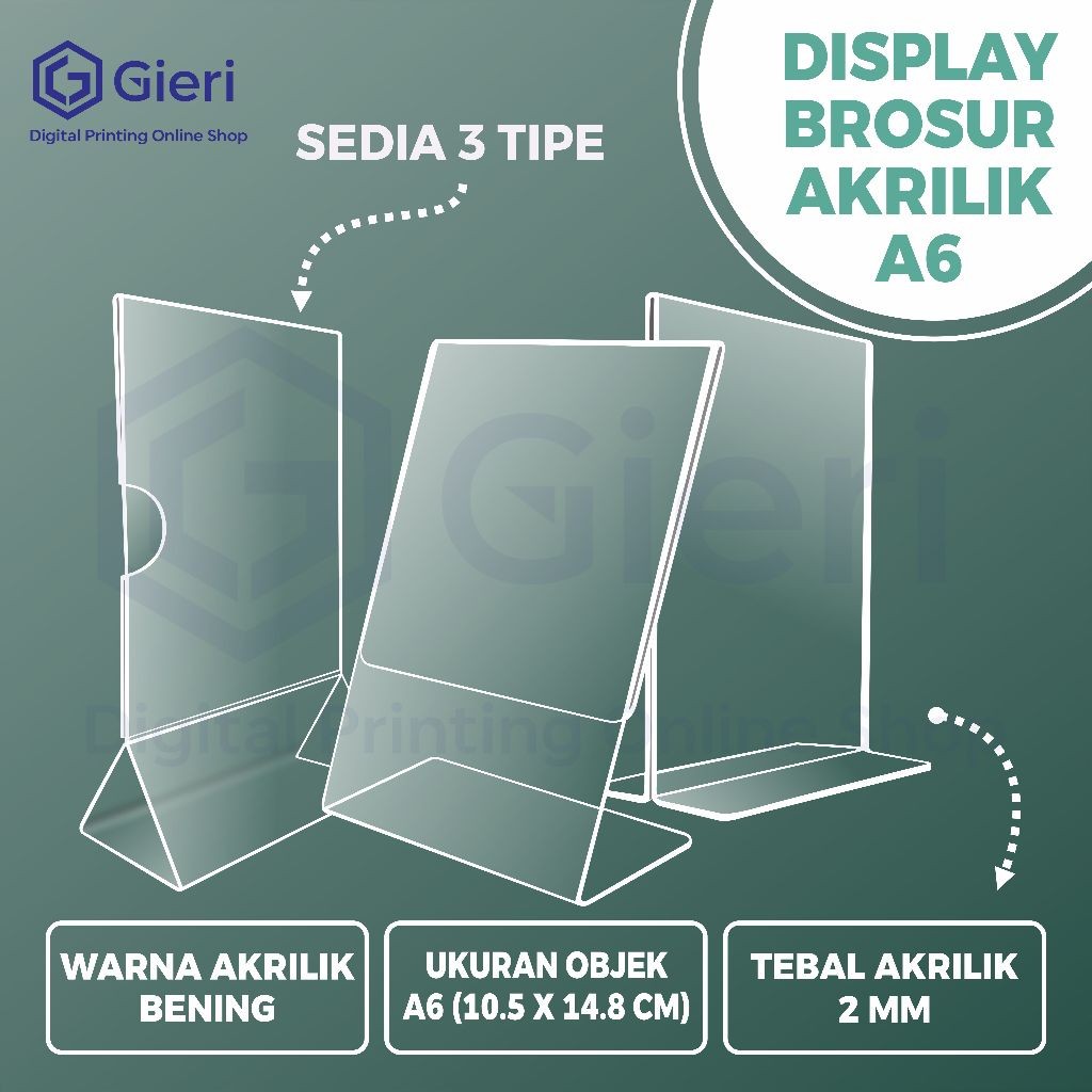 

GIERI - Akrilik / QRIS / Stand QRIS A6 / Display Brosur A6