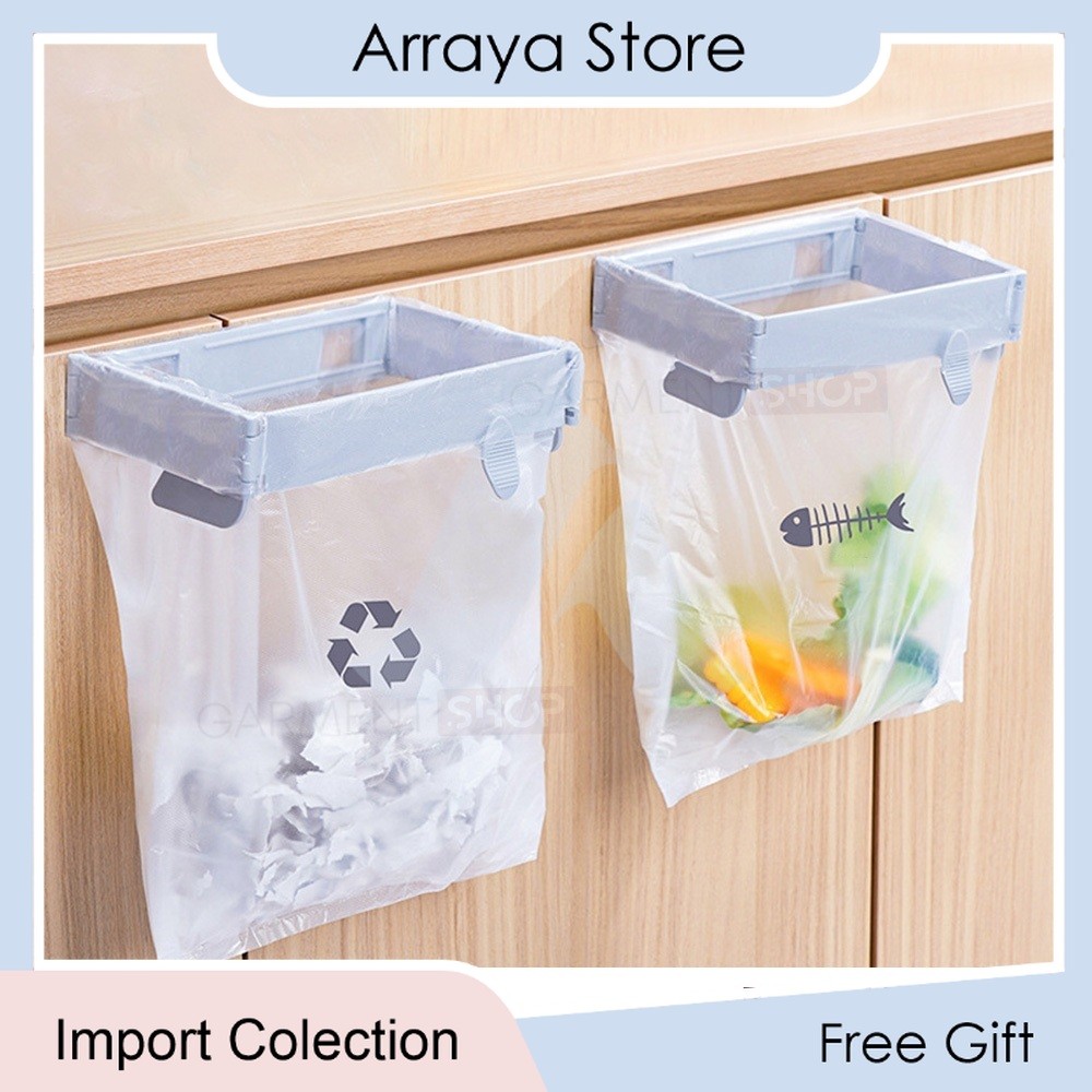Penjepit Kantong Plastik Sampah Dapur Kamar Mandi Pembuangan Praktis Tempel Laci Dinding Serbaguna 【