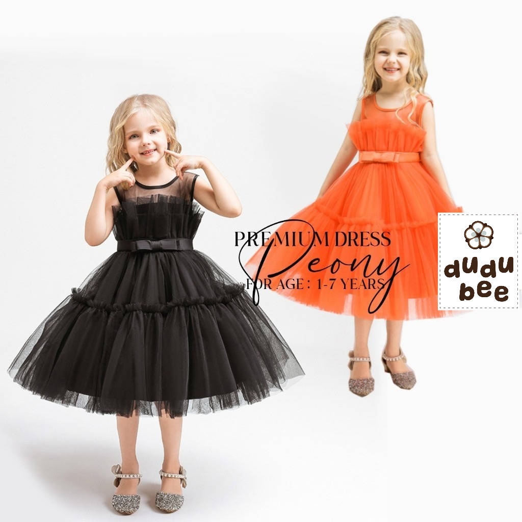 Dress Pesta Aqiqah Gaun Ulang Tahun Bayi Anak perempuan PEONY Import Mewah Model Korea