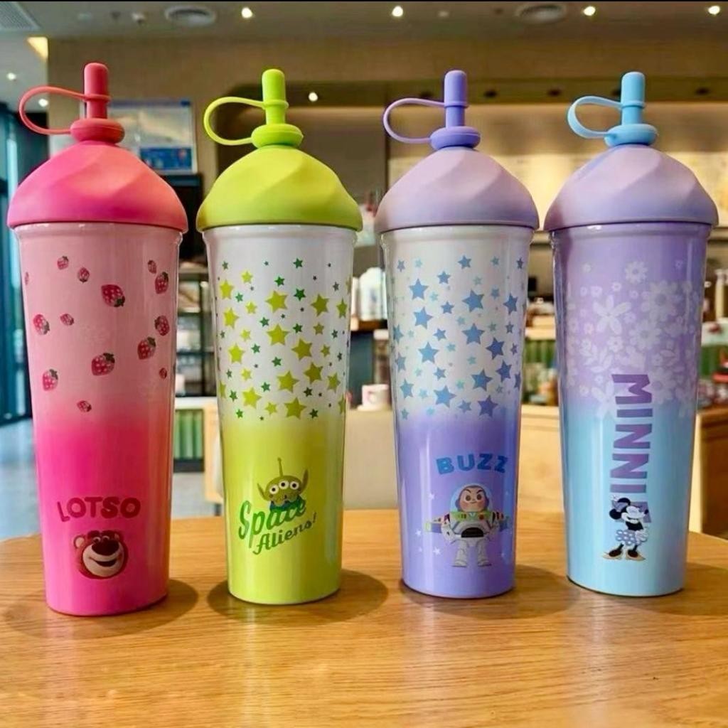 Tumbler 2 Warna Karakter 750ml Dengan Sedotan / Tumbler Karakter Lucu