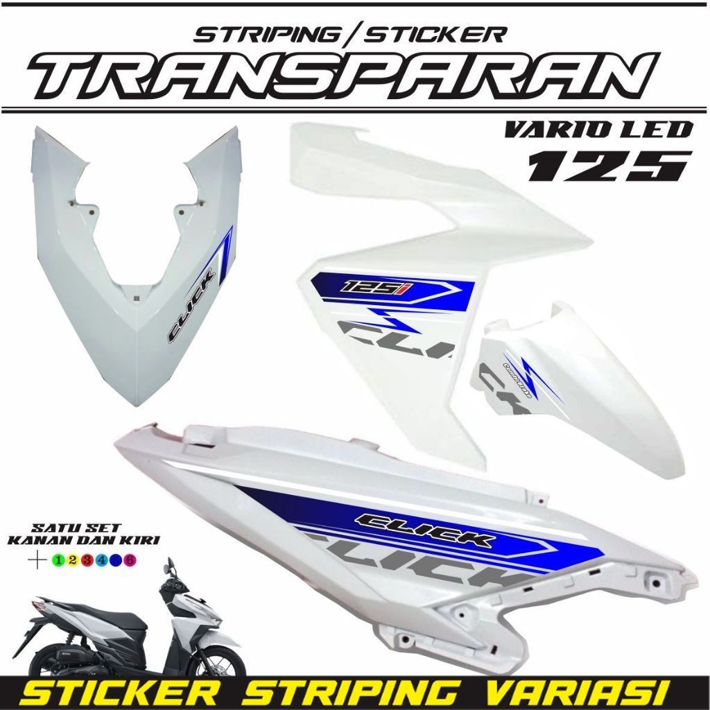 STRIPING CLICK VARIO LED 125 FI / STRIPING VARIO TRANSFARAN STIKER TRANSPARAN VARIO FI 125 STRIPING 