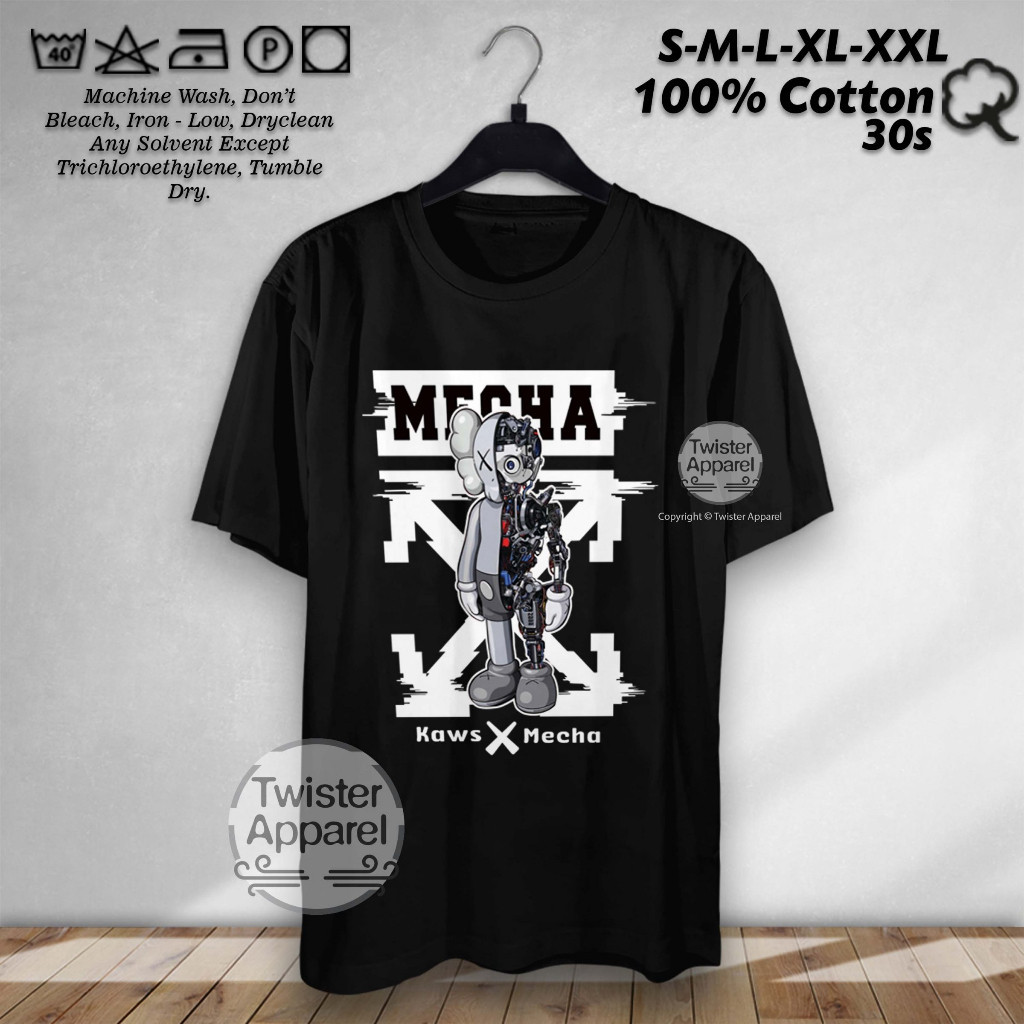Kaos KAWS x Mecha Off White Baju Distro Kaws Holiday Boneka Viral Cotton Combed 30s - TWA4055