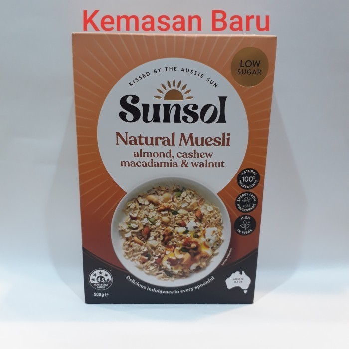 

Sunsol Natural Muesli Almond, Cashew, Macadamia, & Walnut 500gr