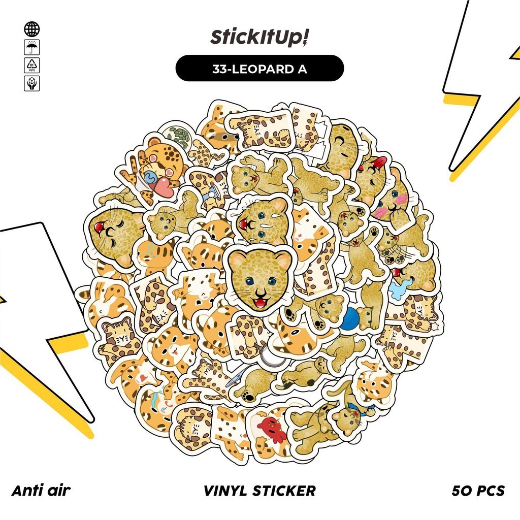 

COD✨ 50 Pcs Stiker Pack Graffiti Motif Kartun Hewan Leopard Lucu Lucu Aesthetic Vynil Waterproof untuk Freebies Sticker Buku Journal Casing HP Laptop