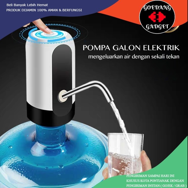 

POMPA GALON ELEKTRIK - POMPA AIR OTOMATIS GALON - DISPENSER AIR GALON LED CHARGER