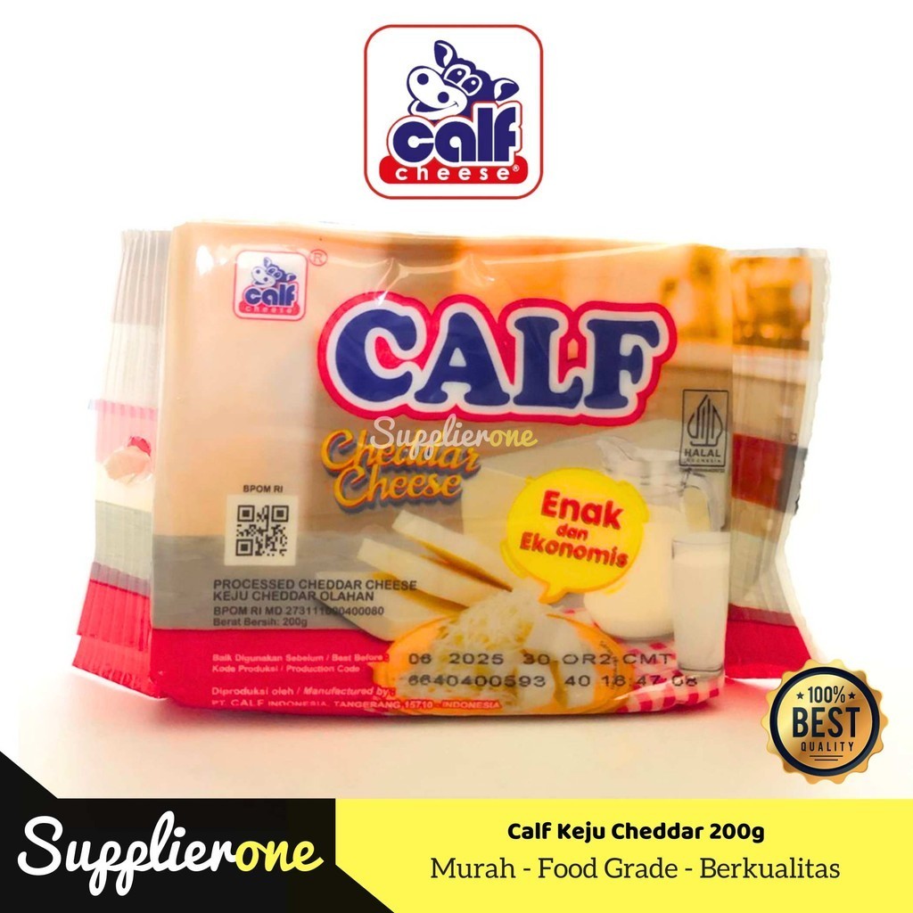 

Calf Cheese Cheddar 200g/ Keju Cheddar / Calf / Calf Keju Cheddar / Cheddar Cheese / Red Cheddar / Cheddar / Keju Balok / Keju