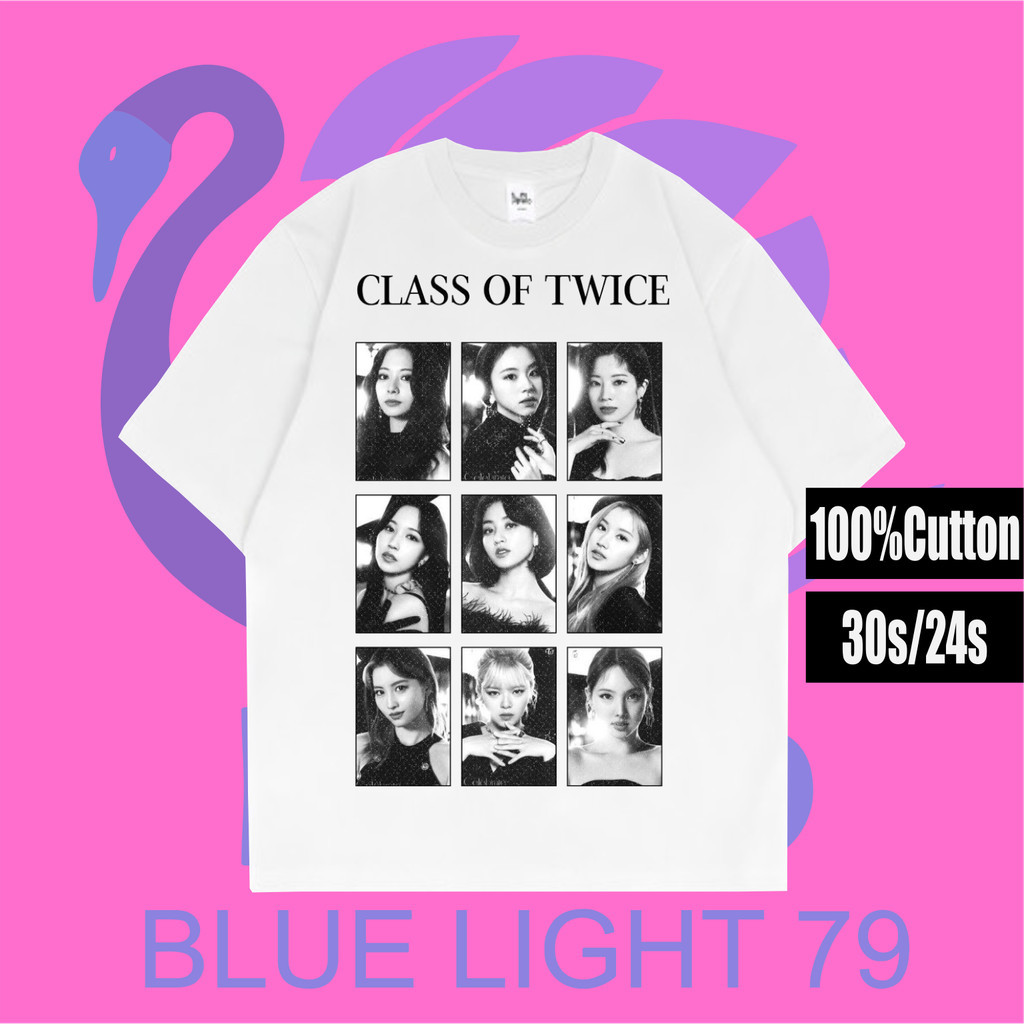 T-SHIRT BAND | KAOS BAJU TWICE POSTER BW / HITAM PUTIH | TSHIRT OVERSIZE LOCAL TWICE KPOP KOREAN BAN