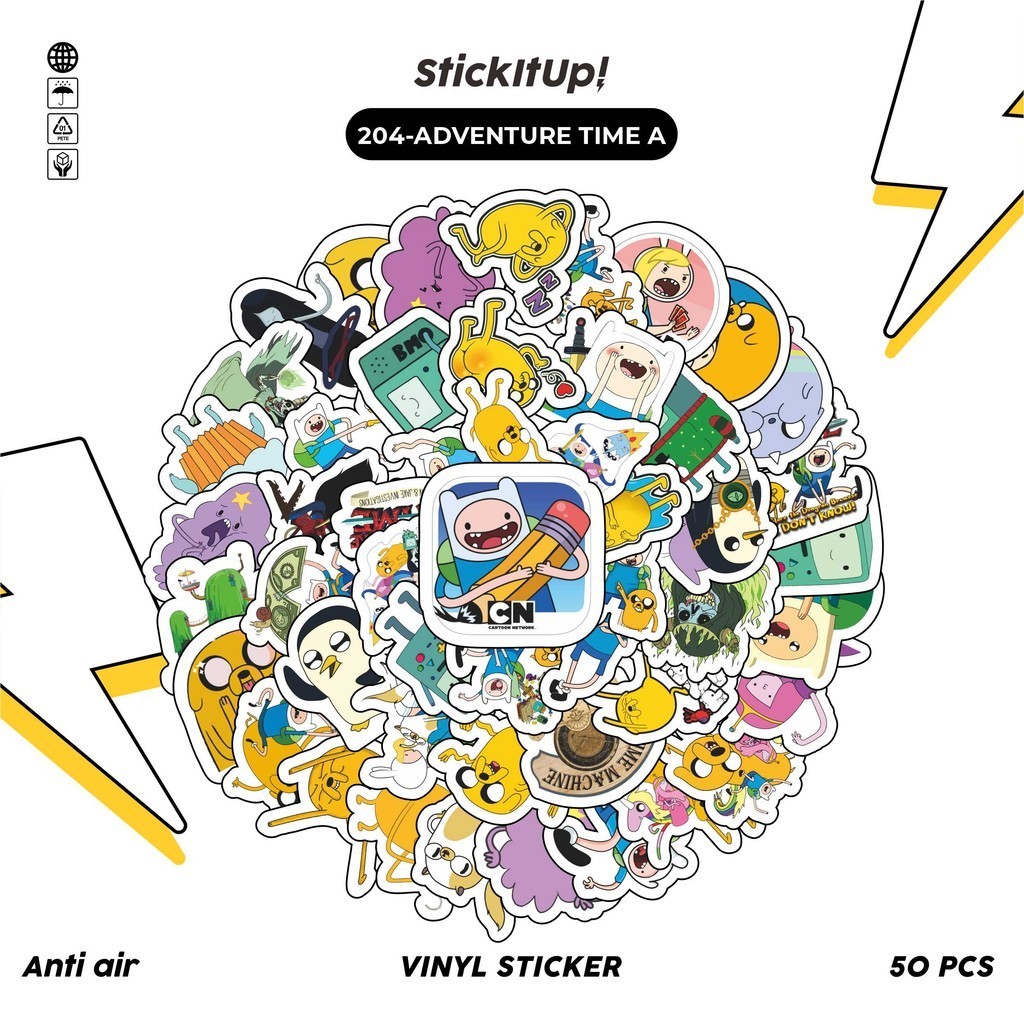 

COD✨ 50 Pcs Stiker Pack Graffiti Motif Kartun Adventure time Lucu Lucu Aesthetic Vynil Waterproof untuk Freebies Sticker Buku Journal Casing HP Laptop