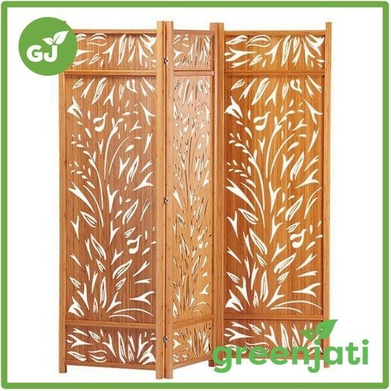 Pembatas Ruangan Sketsel Lipat Kayu Jati