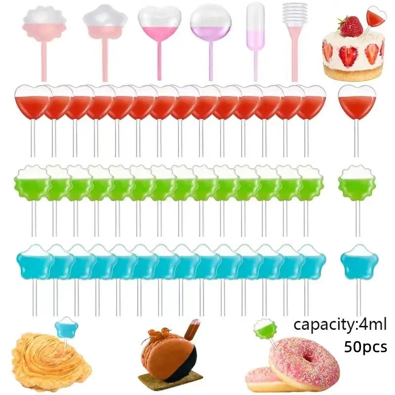 Pipet Cupcake/Sedotan Peras Plastik Ukuran 4ml, 50 PCS