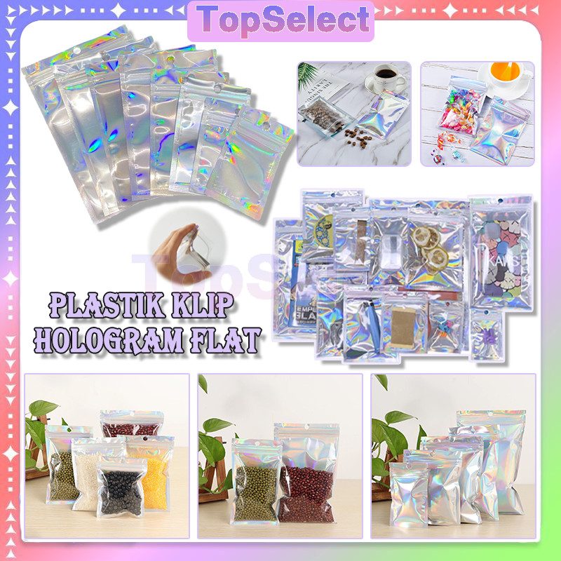 

( 1 PCS ) Plastik Klip Hologram Flat/Plastik Klip Ziplock Hologram Flat /Ziplock Hologram Foil /Platik Klip Kemasan Aksesoris