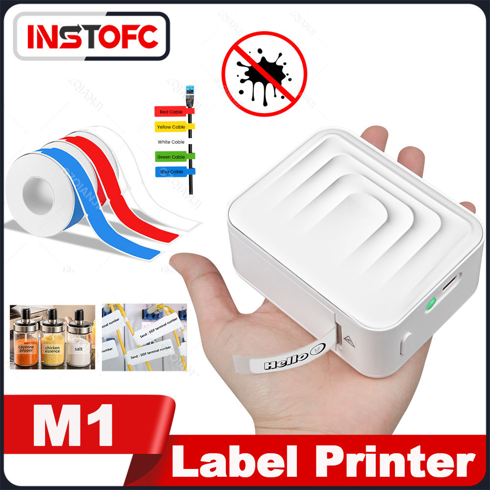

Marklife M1 Wireless Label Printer Portable Mobile Mini Sticker Maker White Cable Transparent Sticky Tape 3Rolls 15mm Width