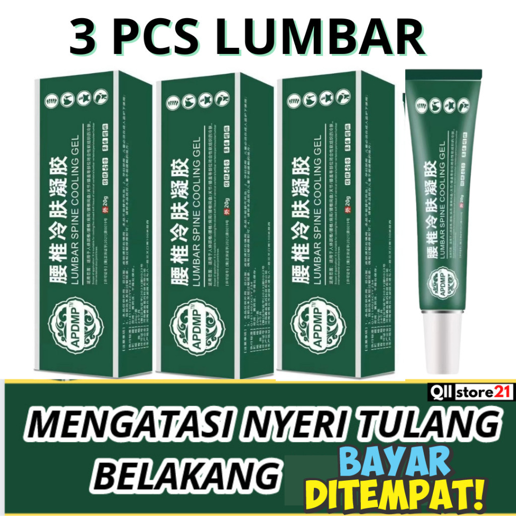 3 PCS Lumbar Cold Compress Gel 3pcs Original Cream Herbal Pereda Nyeri Punggung Tulang Belakang Lehe