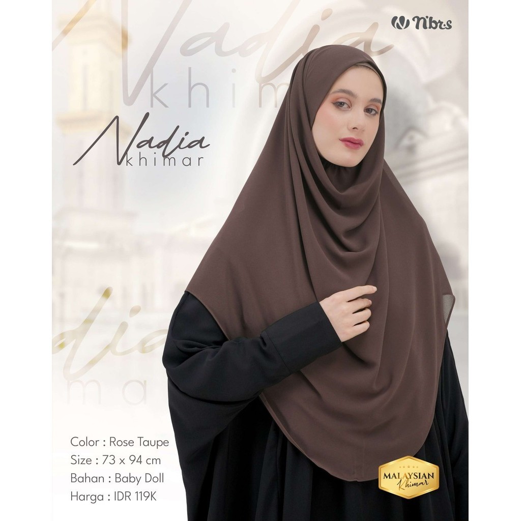 Nibras Nadia Khimar Putih Hitam Coklat Susu Purple Rose Taupe Abu Tua Milo Baby Doll Dagu Malaysia