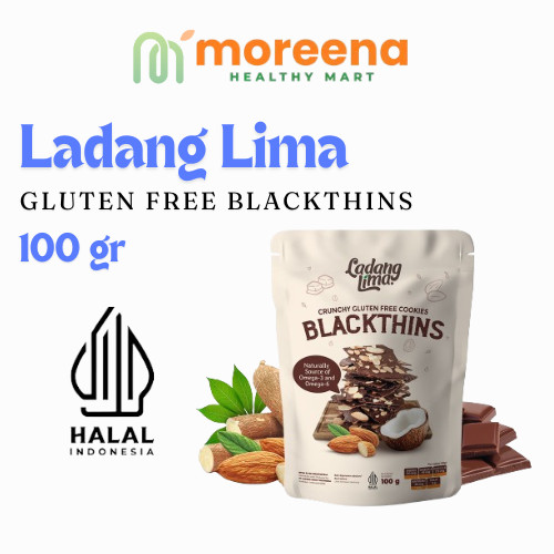 

LADANG LIMA - BLACKTHINS CHOCO ALMOND COOKIES 100GR - FREE GLUTEN - EGG FREE