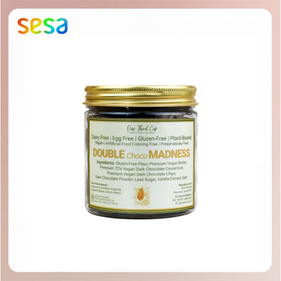 

ONE THIRD CUP Double Choco Madness Jar 135gr - Gluten Dairy Egg FREE