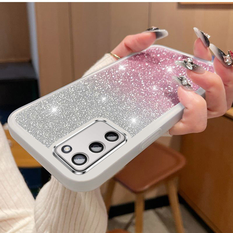 New Phone case Samsung Galaxy A03s / A03 / A03 Core / A02s Back Cover  Luxury Gradient Glitter Cute 