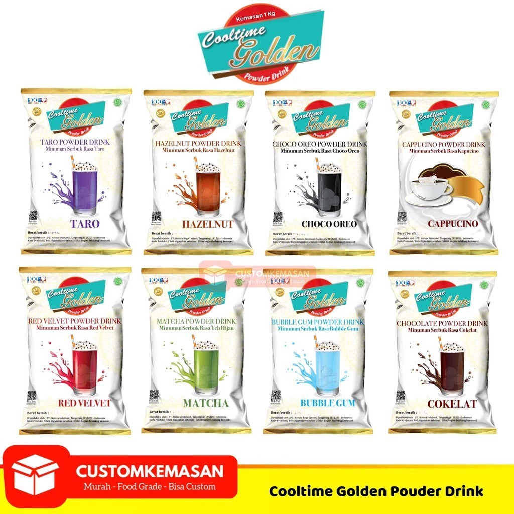 

Cooltime Golden Powder Drink 1kg / Cooltime Bubuk Minuman / Bubuk Minuman / Serbuk Minuman Berbagai Rasa / Bubuk Pop Ice 1kg / Serbuk Minuman Pop ice