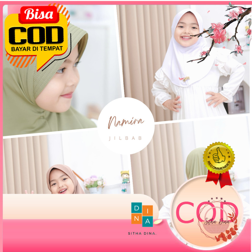 KERUDUNG JILBAB ANAK NAMIRA SPORT USIA 3-6TH BY DESMONDA HIJAB BAHAN JERSEY BALON