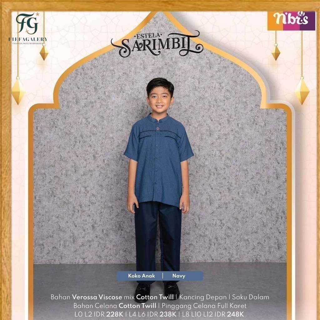 (Fg)NIBRAS Original/ESTELA KOKO ANAK Kualitas Premium/Koko anak Usia 0 - 11th/Koko Anak Lengan Pende