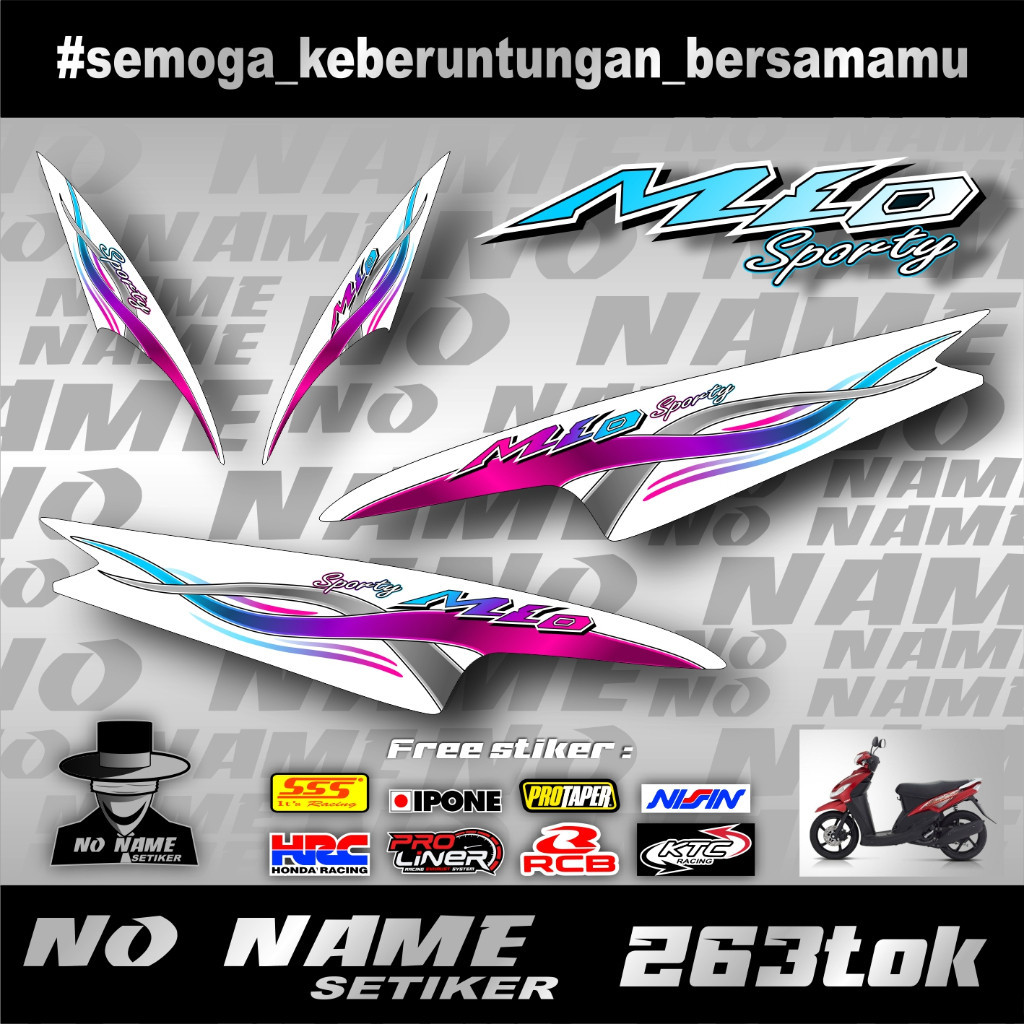 Stiker Striping Variasi Mio 110 Smile/sporty  2008 2009 2010 2012 2013 Setiker Decal Mio Karbu