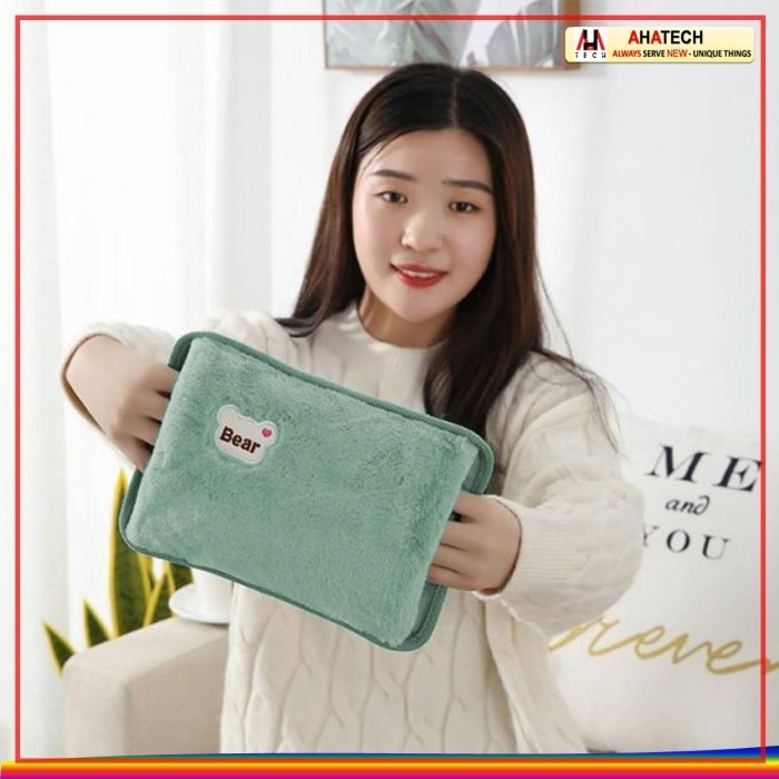 Bantal Penghangat Perut Haid Elektrik Kompres Hot Water Bag - QM-9527 - Green