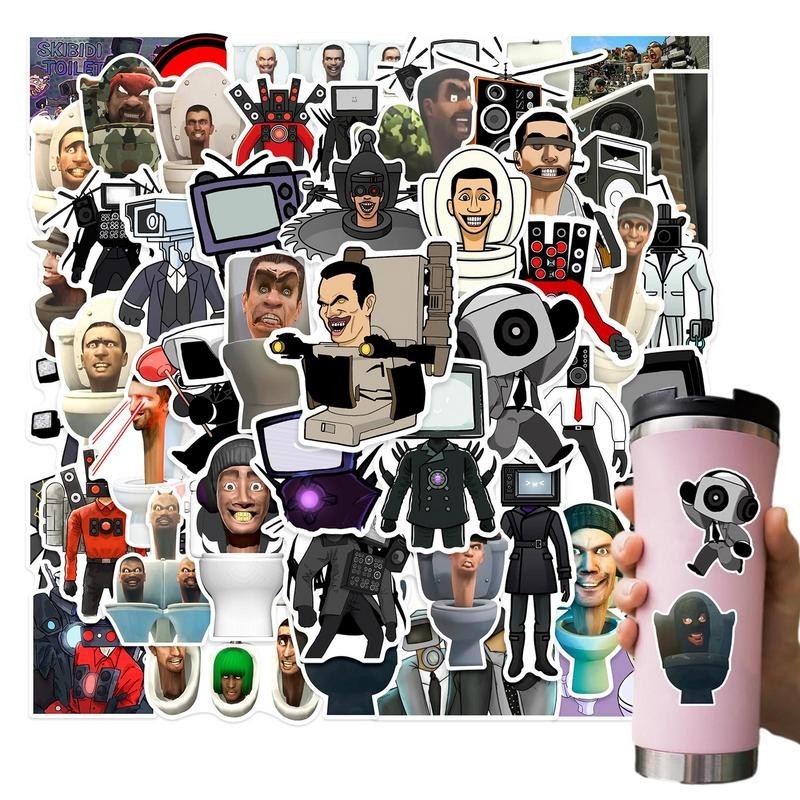 

50PCS SkibidiToilet Funny Game Stickers Simple Decals Decoration DIY Phone Notebook Suitcase Laptop Cartoon Sticker Gift