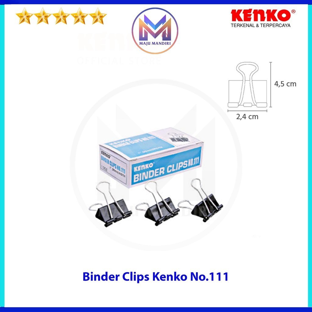 

Binder Clips Kenko No. 111 / Penjepit Kertas Hitam / Klip Kertas