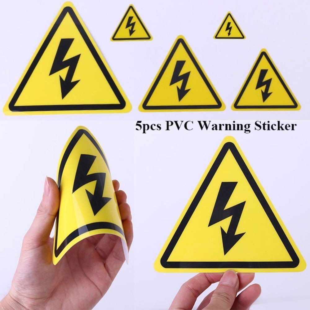 

5pcs Yellow Warning Sticker New 3.6/5/8/10/15cm Accessories Danger Notice Adhesive Labels Danger Forelectric Box