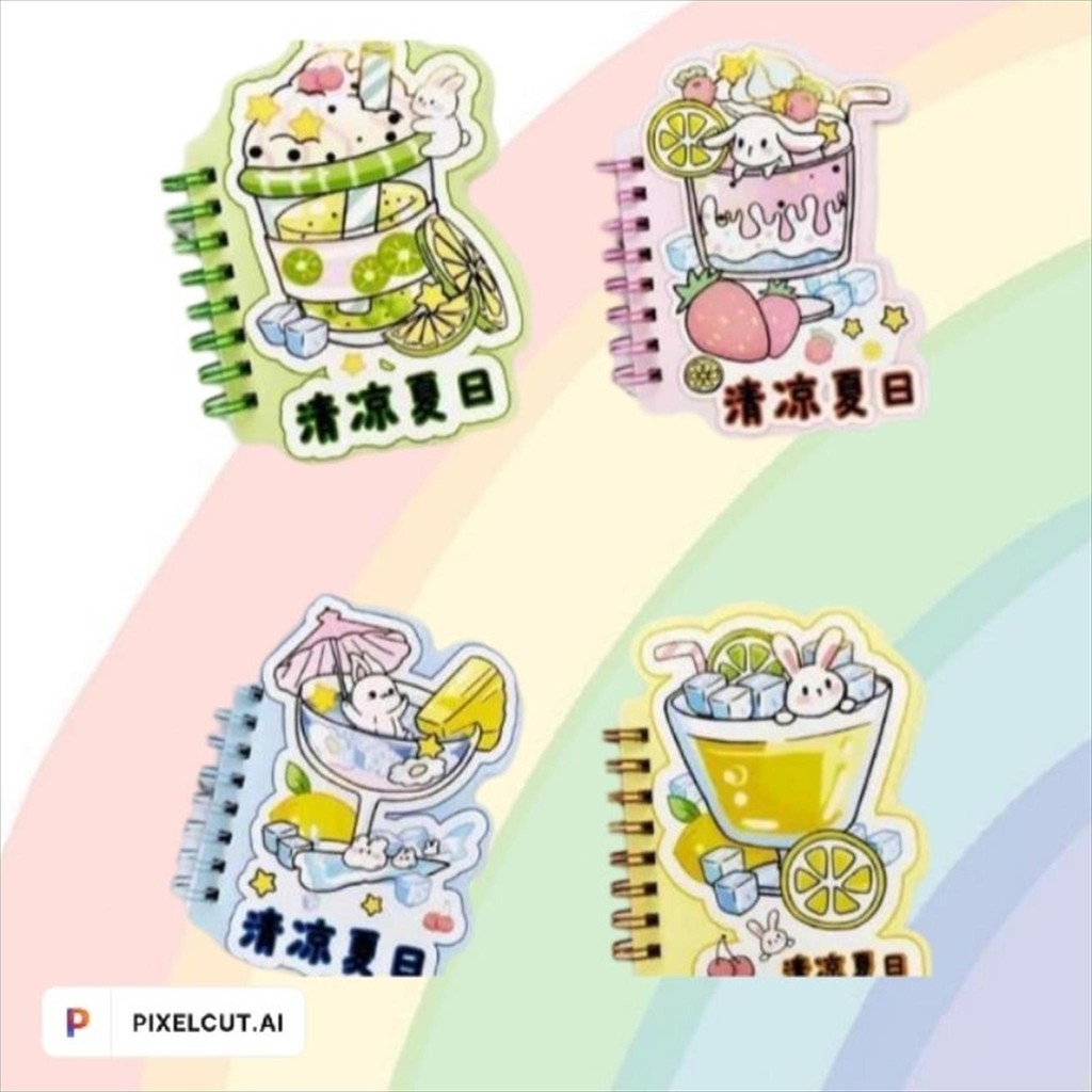 

(bunny drink) Buku Catatan Notebook Note Notes book Memo Mini Saku Pocket Kecil Lucu Karakter Bentuk Bunny Drink Kelinci Murah kualitas premium ukuran A7