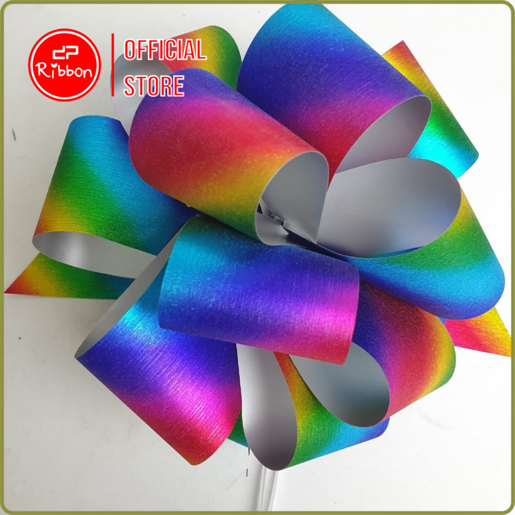 

RIBBON Pita Tarik Pom Glitter 50mm - Metalik Gliter 50 Kerlip PELANGI
