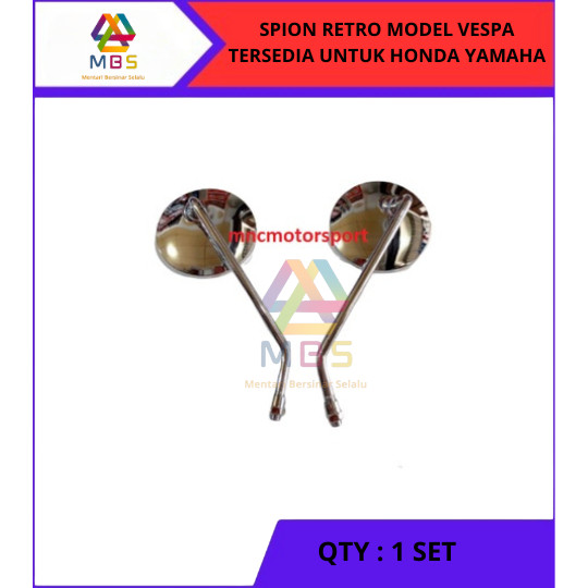 SPION VESPA  BULAT PANJANG BESI UNIVERSAL SEMUA MOTOR BISA