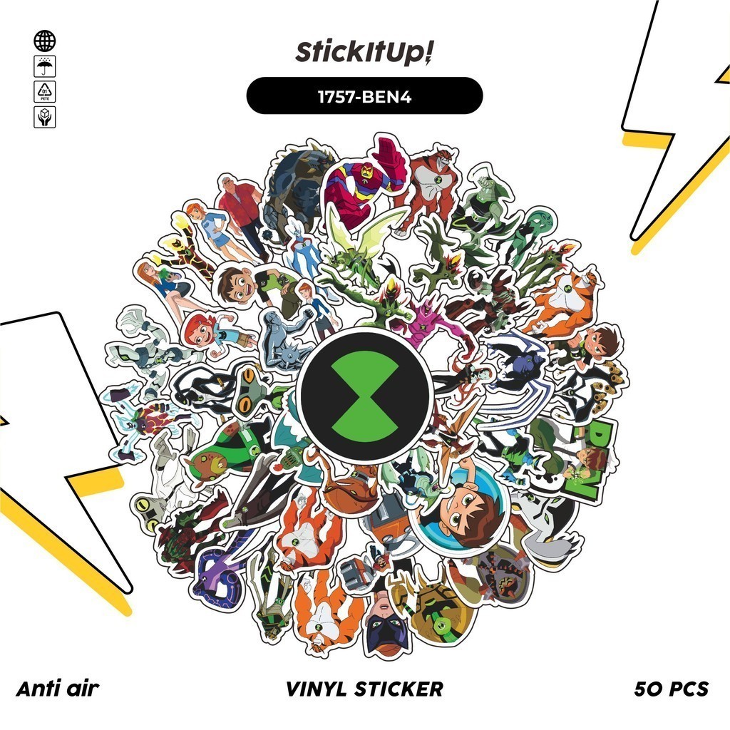 

COD✨ 50 Pcs Stiker BEN TEN CHARACTER MIX 04 Lucu Anti Air Untuk Dekorasi Notebook Sepeda Skateboard Handphone DIY