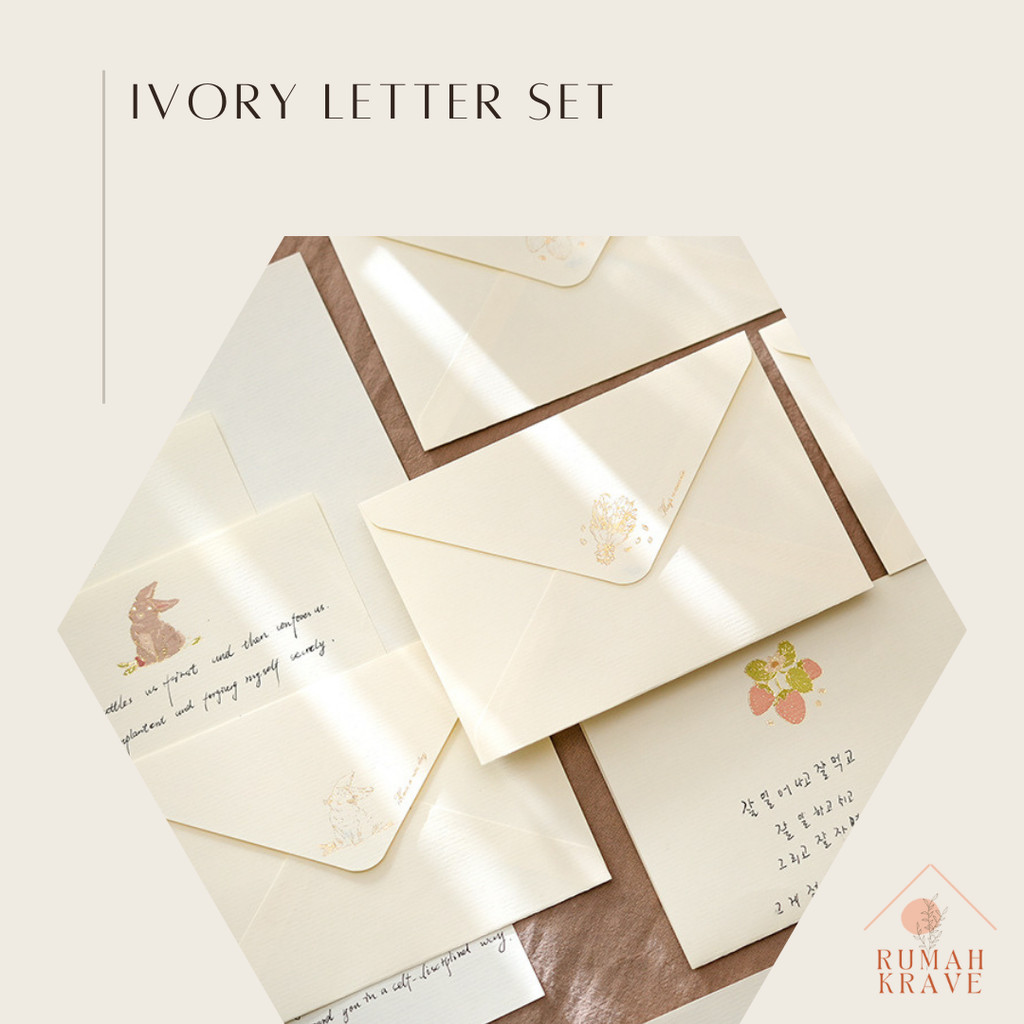 

RUMAH KRAVE - Ivory Letter Set Kertas Surat Amlop Linen