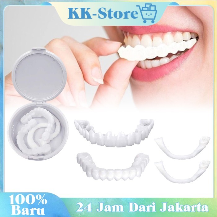 bisa COD Gigi Palsu Snap On Smile / 100% Original Gigi Palsu Silikon atas bawah