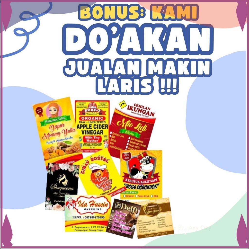 

Sticker bontac Kromo kotak cetak label makanan Label produk Label Kemasan sticker label TOKOPRINT