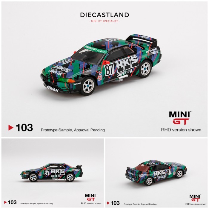 Mini GT #103 Nissan Skyline GT-R (R32) Gr. A #87 HKS MGT00103 MiniGT