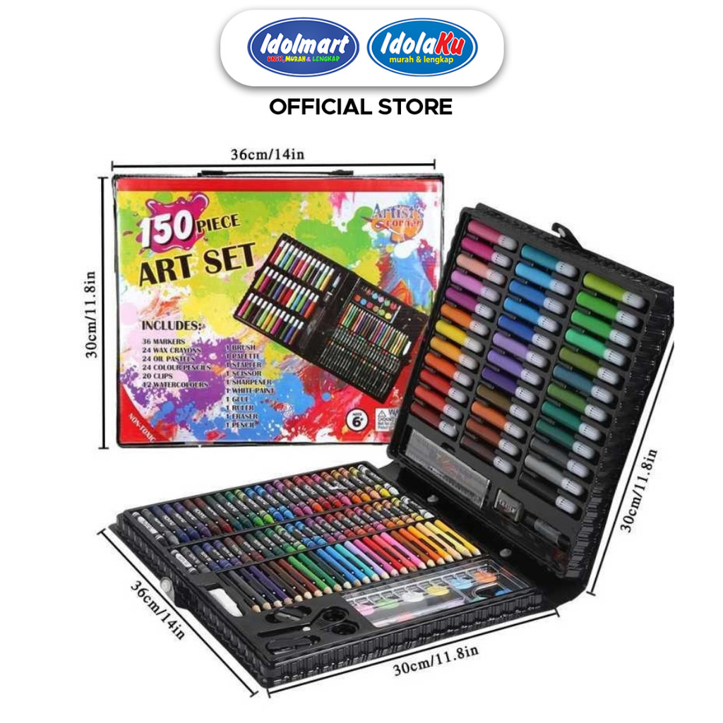 

[Whispers] IDOLMART Crayon Set 150 Pcs Pensil Warna Set Mewarnai Surabaya