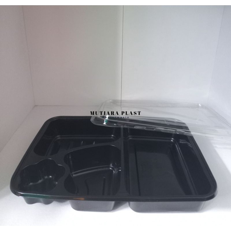 Mika Bento sekat 4 (Coklat/Hitam)