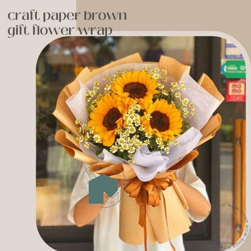 

Kertas kraft wrap isi 5PCS kertas samson coklat craft fancy paper polos rustic nordic hamper flower wrapping alas foto properti hampers gift kertas