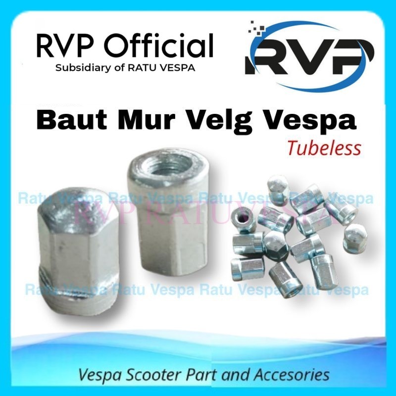 Baut Mur Velg Tubeles Vespa Super Sprint PX PS Spartan Exclusive Excel