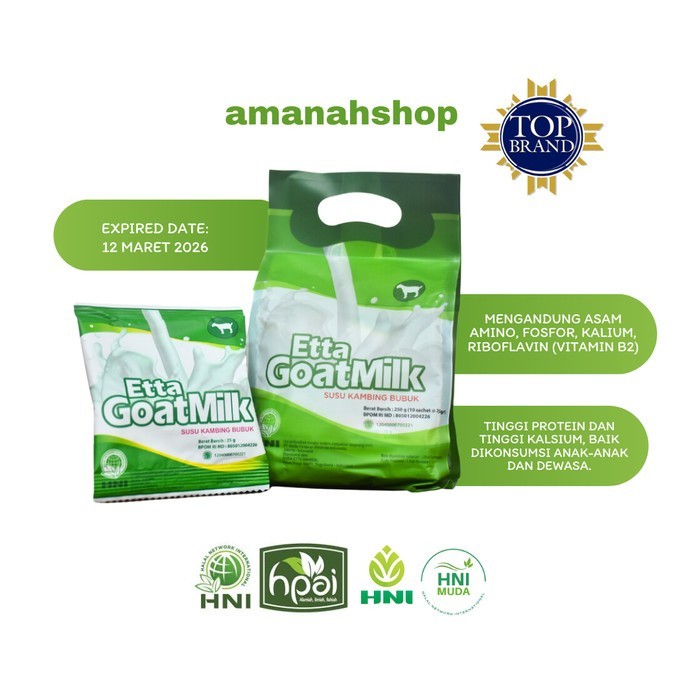 

ETTA GOAT MILK HNI HPAI (Susu Kambing)