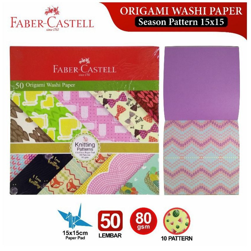 

[KIRIMHARIINI] Faber-Castell Origami Washi Paper 15x15 Krts Lpt Kertas Lipat Kertas Origami